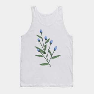 Simple Blue Flower Buds Tank Top